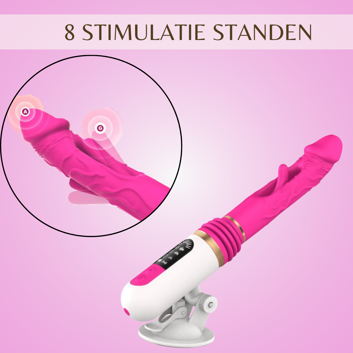 Seks Machine met Stotende Vibrator - Roze - Afbeelding 5