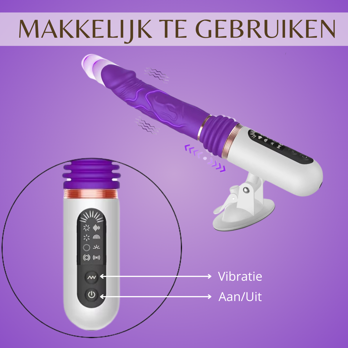 Seks Machine met Stotende Vibrator - Paars - Afbeelding 3