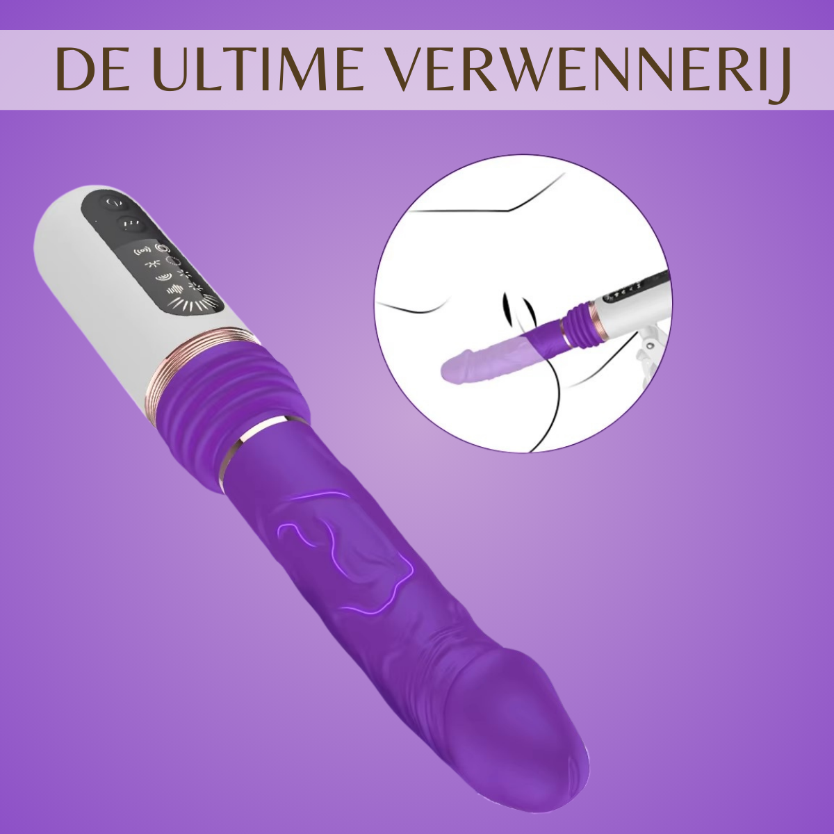 Seks Machine met Stotende Vibrator - Paars - Afbeelding 4