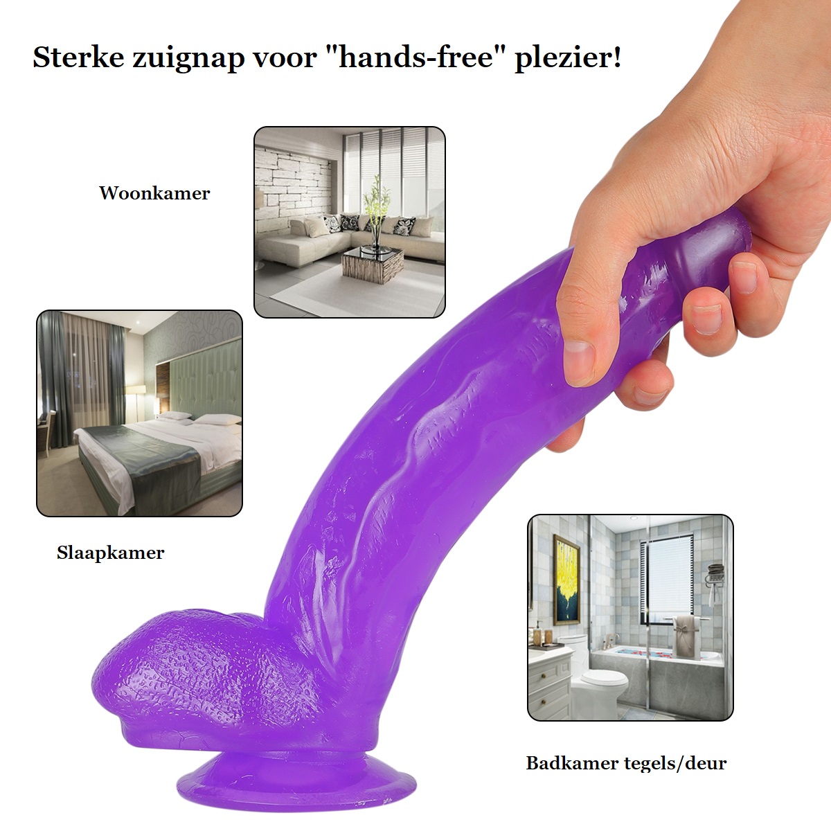 Realistische Dildo met Balzak - Ø 4.8 cm - Afbeelding 2