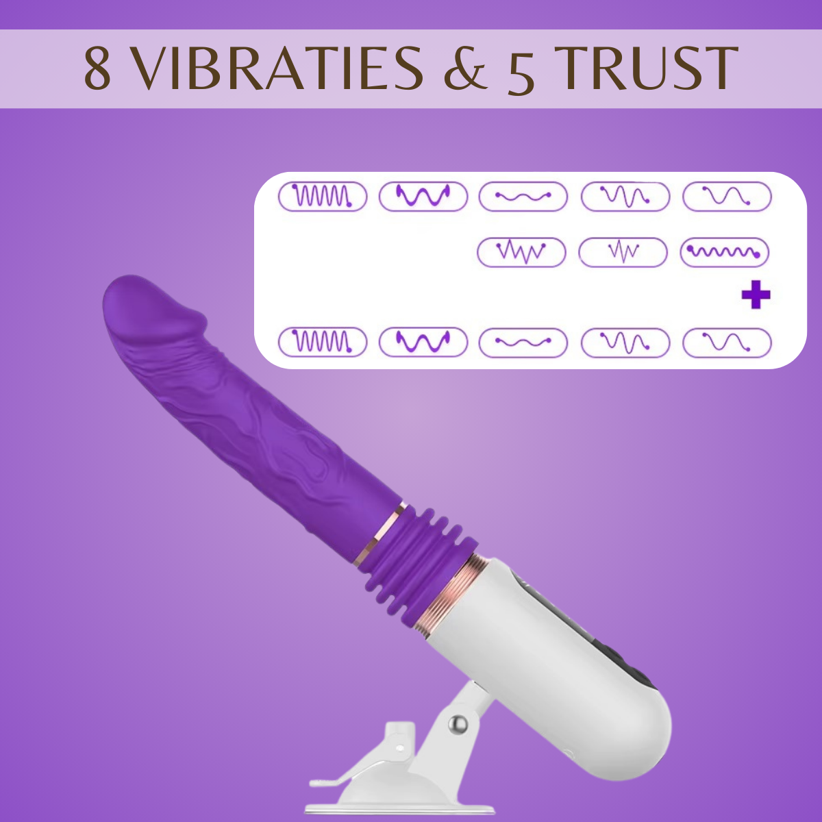 Seks Machine met Stotende Vibrator - Paars - Afbeelding 5