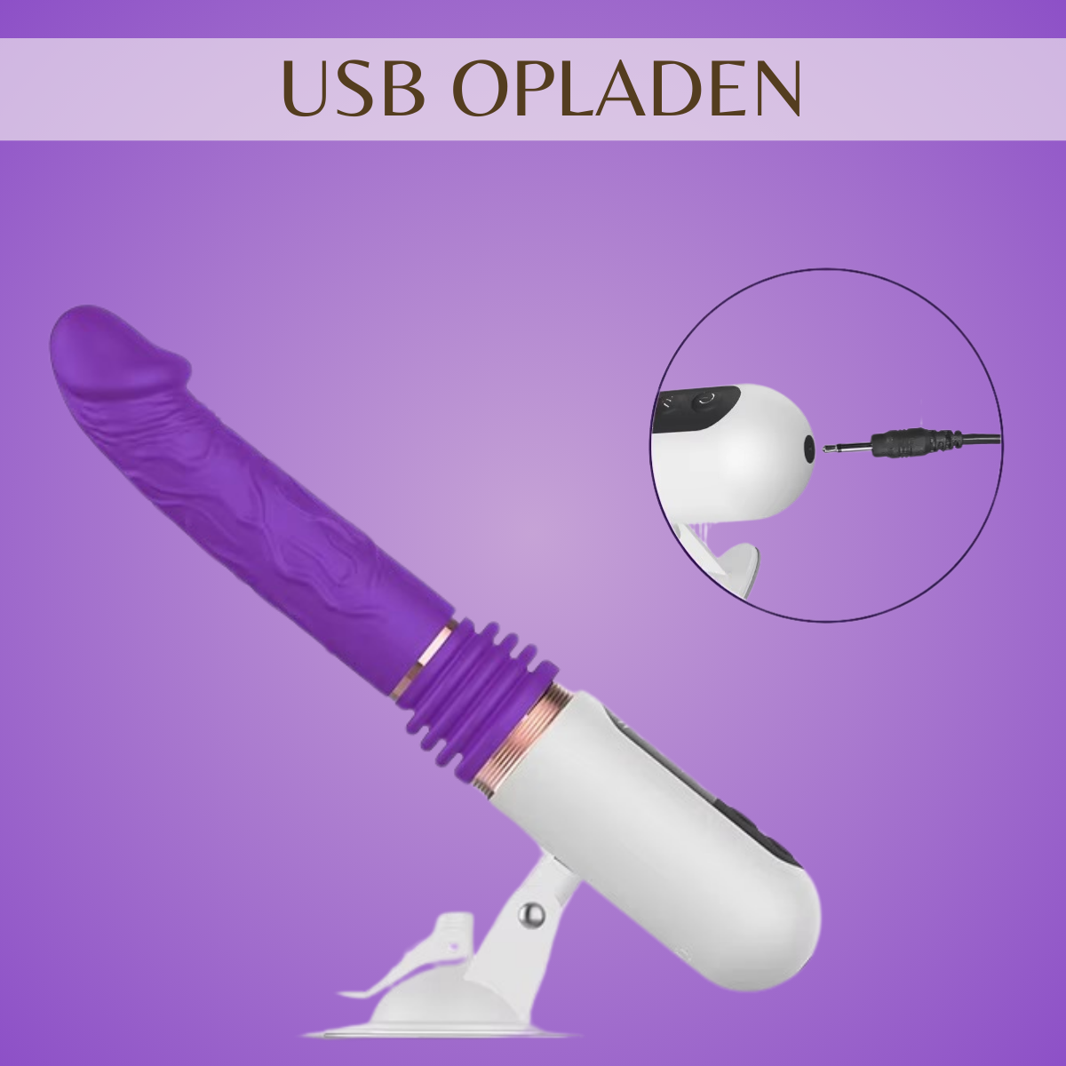 Seks Machine met Stotende Vibrator - Paars - Afbeelding 6