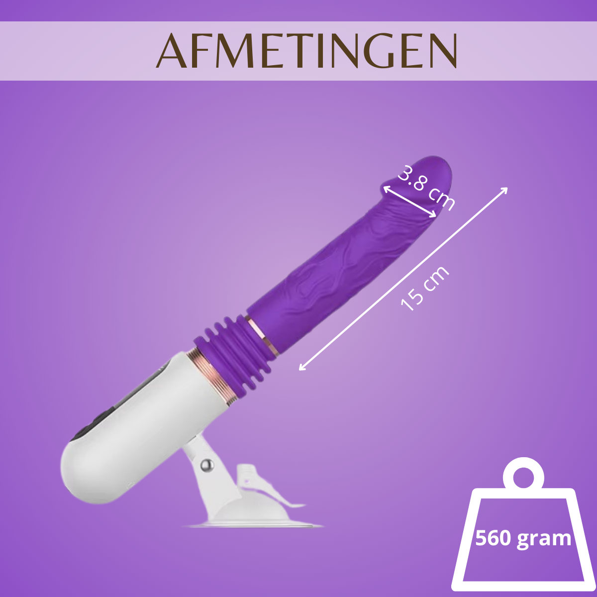 Seks Machine met Stotende Vibrator - Paars - Afbeelding 7