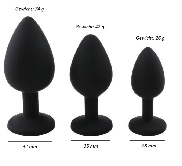 Buttplug set van 3 - Siliconen - Afbeelding 2