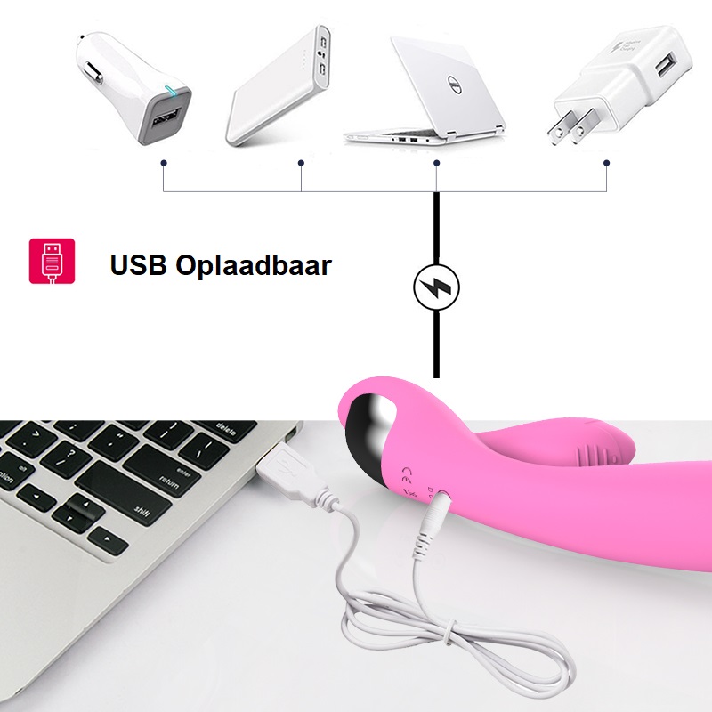 Rabbit Vibrator - Licht Roze - Afbeelding 4