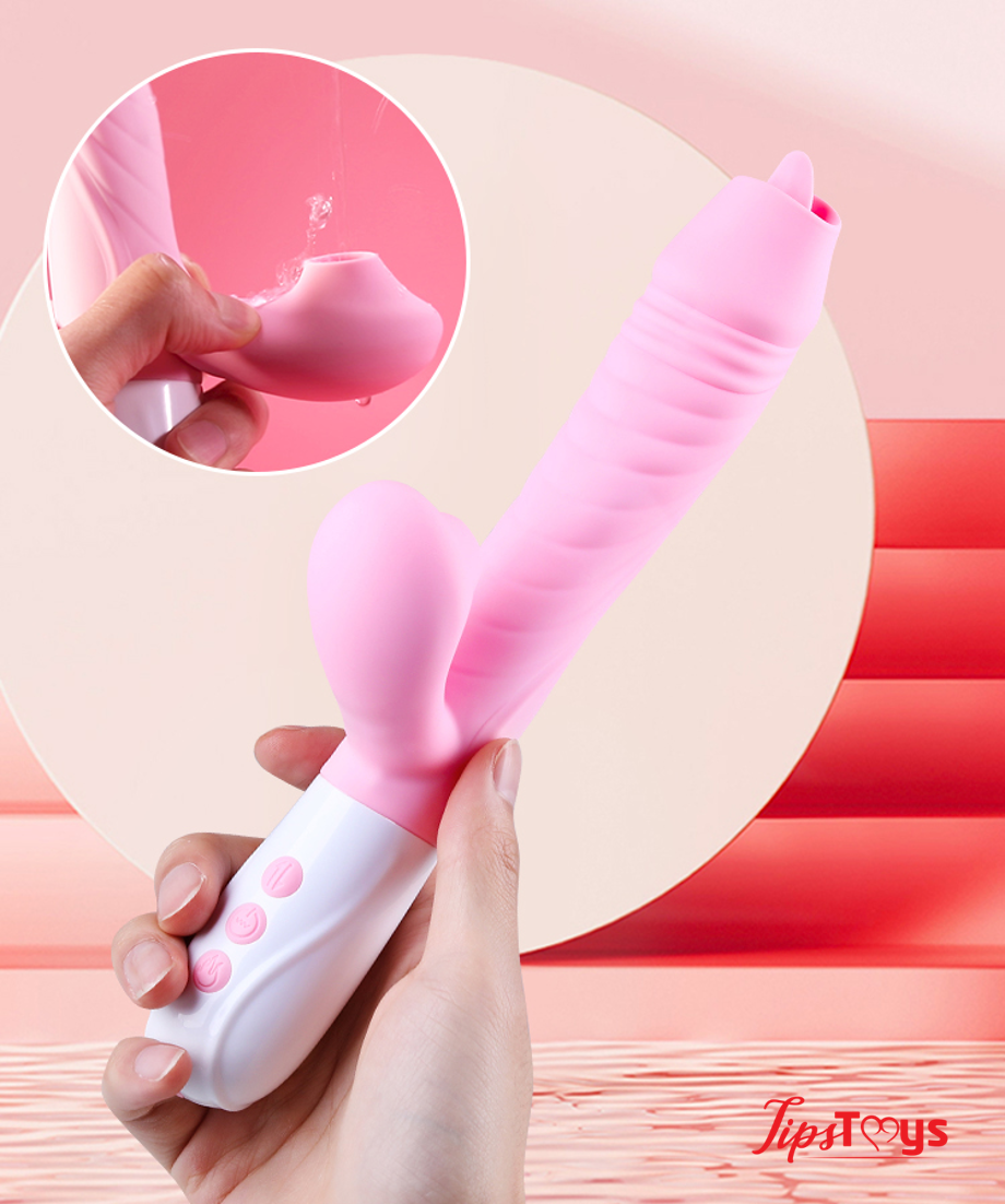 Vibrator met verwarming en Lik/zuig - Roze - Afbeelding 3