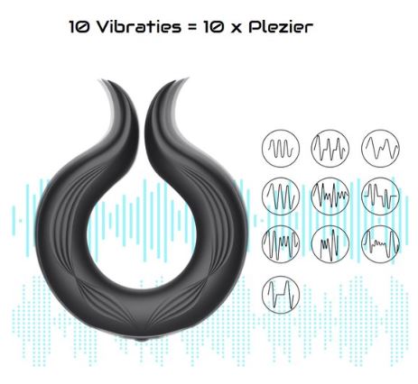 Vibrerende Cockring Heftige Tril - Zwart - Afbeelding 5