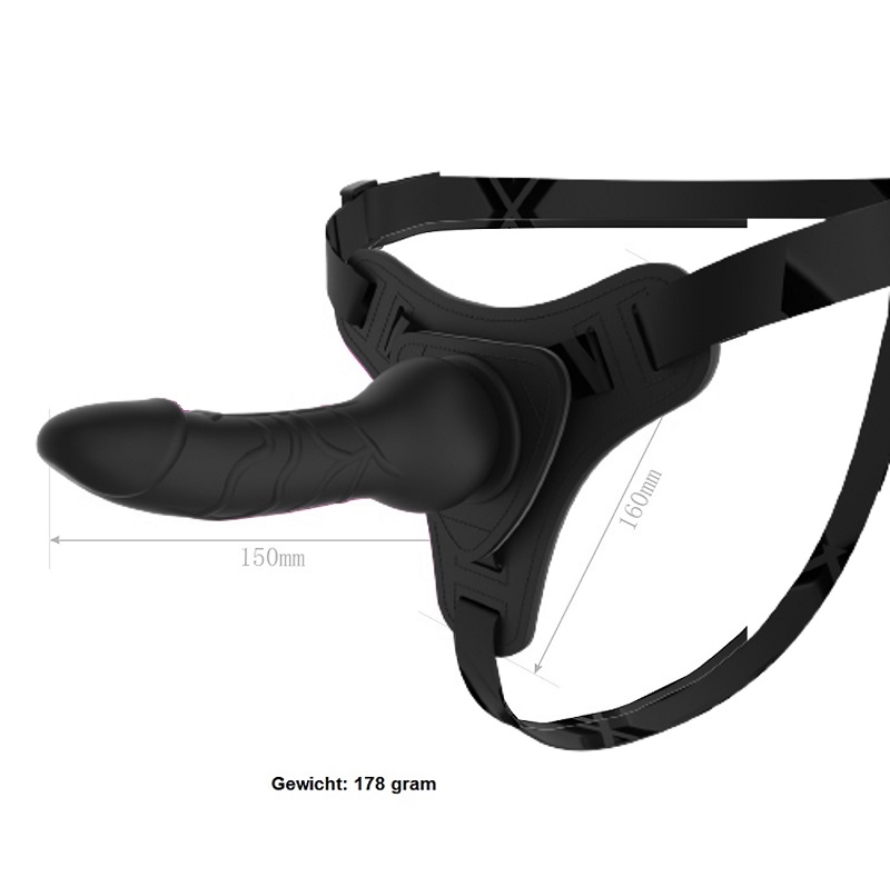 Strap On Voorbind dildo met Harnas - Zwart - Afbeelding 2
