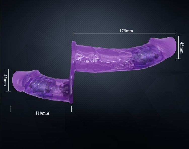 Vibrerende Strap On Voorbind dildo met Harnas - Paars - Afbeelding 2