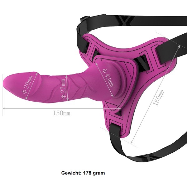 Strap On Voorbind dildo met Harnas - Roze - Afbeelding 2