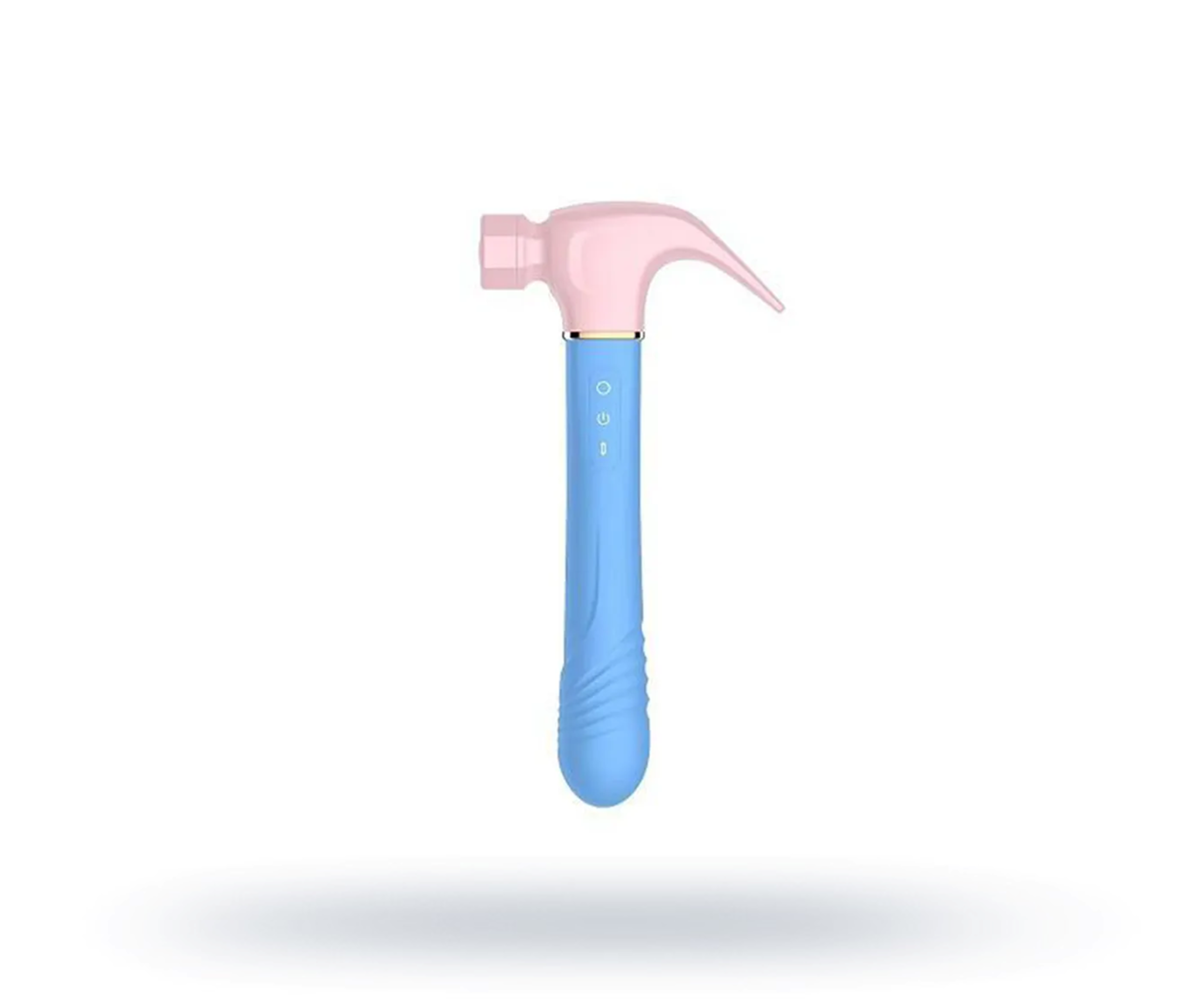 Vibrator Hamer met Zuig - Blauw