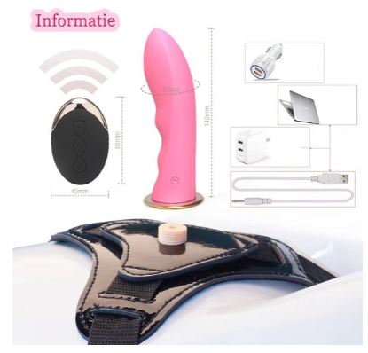 Vibrerende Voorbind Dildo - Afbeelding 4