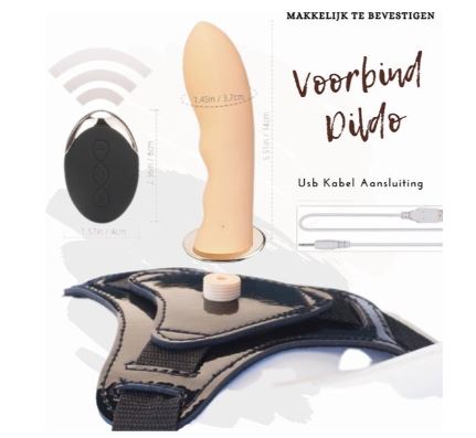 Vibrerende Voorbind Dildo - Afbeelding 2