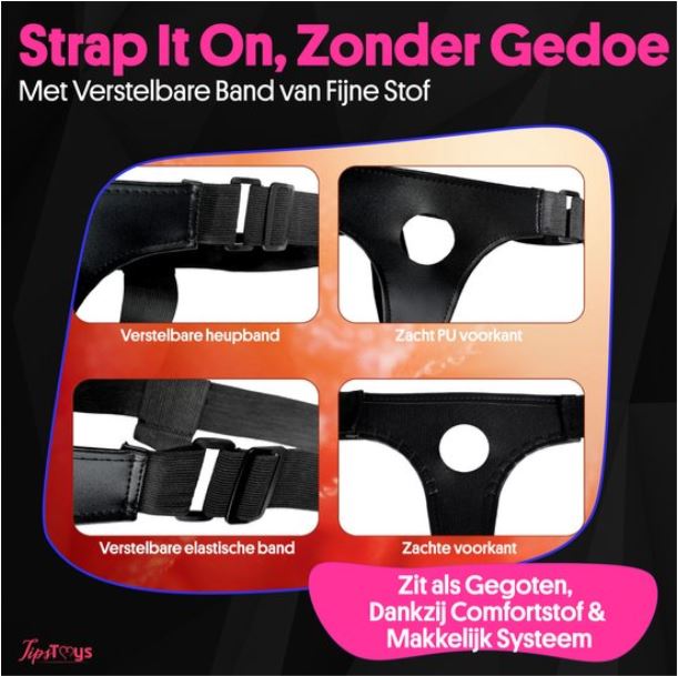 Vibrerende Strap On Voorbind Dildo - Afbeelding 2