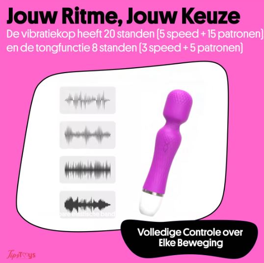 Massage Wand Bewegende Tong - Afbeelding 3