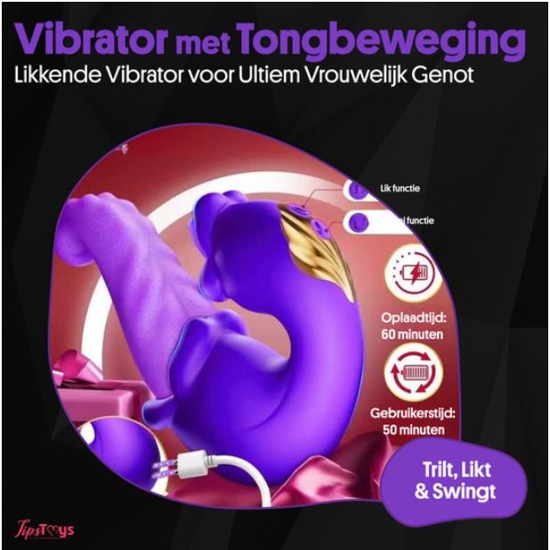 Likkende Vibrator - Paars - Afbeelding 2