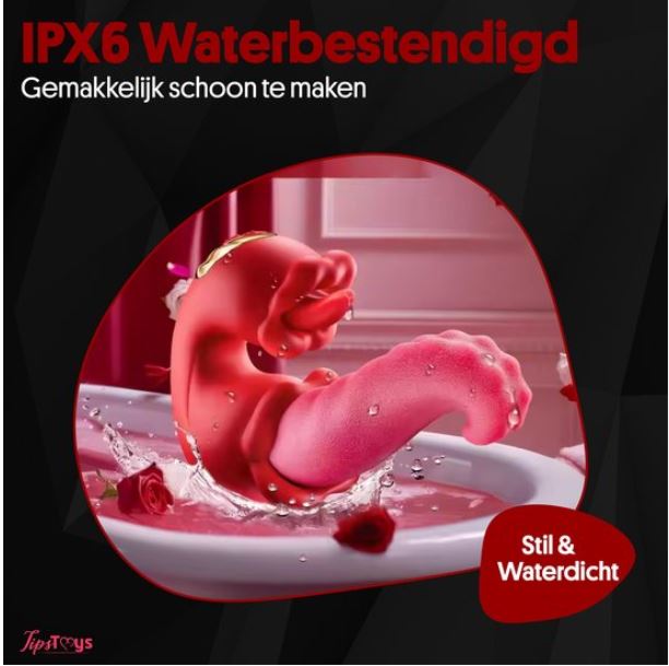 Likkende Vibrator - Rood - Afbeelding 5