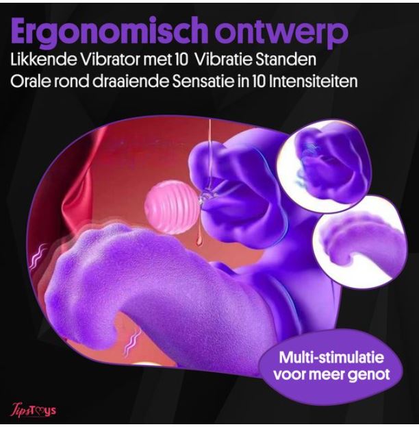 Likkende Vibrator - Paars - Afbeelding 4